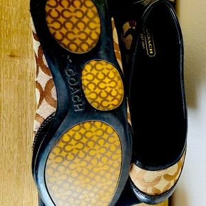 Coach Dark Brown signature logo flats. Size 7